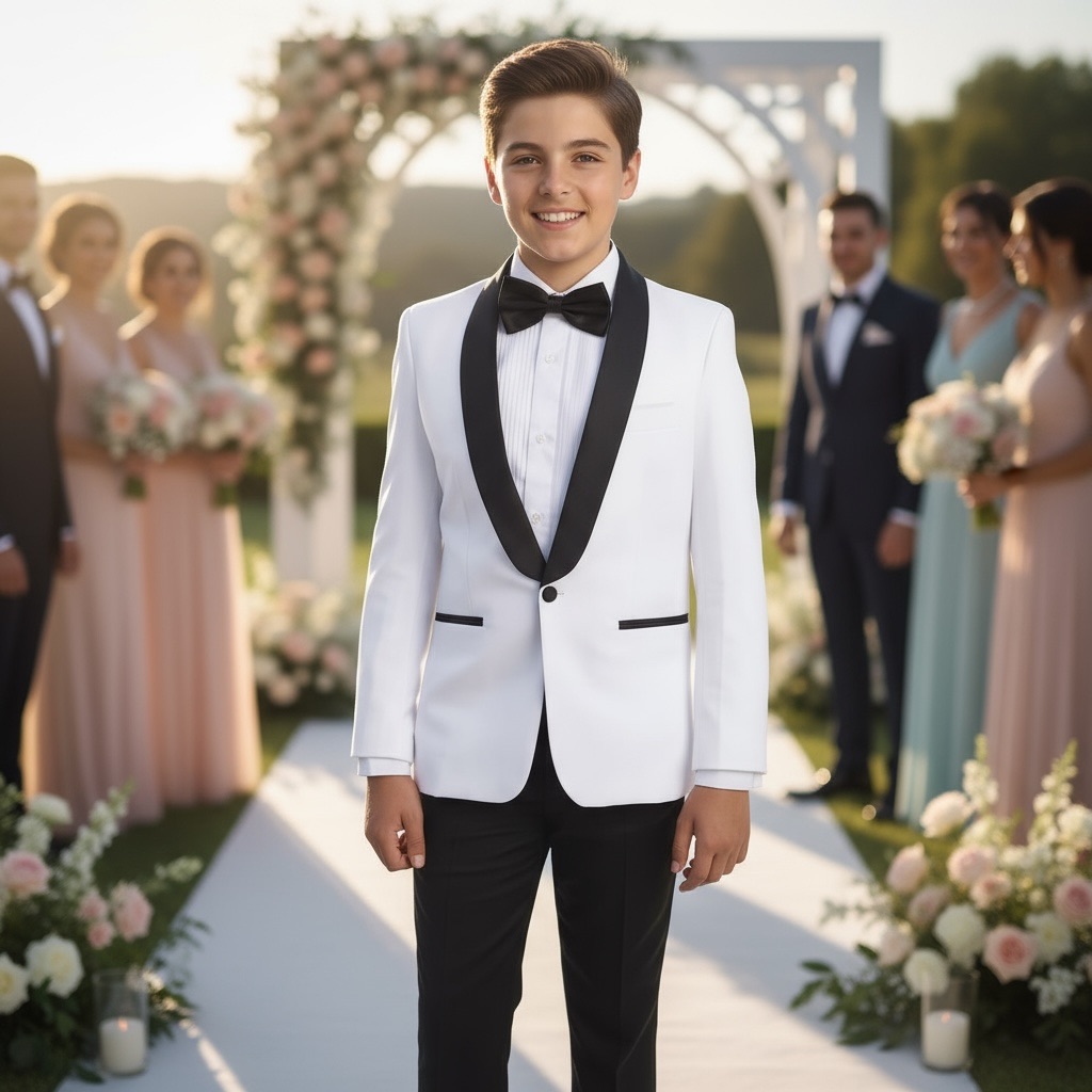 Nwt Perry Ellis Boys Tuxedo Set Solid 5-Piece Black Shawl Collar Wedding Formal